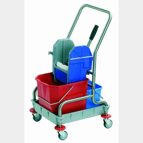 Carro limpieza mod-380 1 cubo 25L. 1 cubo 6L. inox