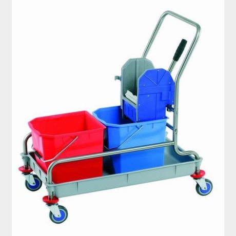 Carro limpieza mod-400 2 cubos 25L. prensa inox