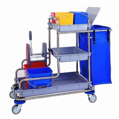 Carro limpieza mod-480 2 cubos 12L. 4 cubos 6L. prensa 1 bolsa