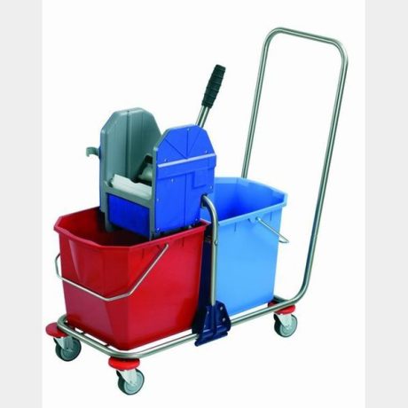 Carro limpieza mod-500 2 cubos 25L. prensa inox