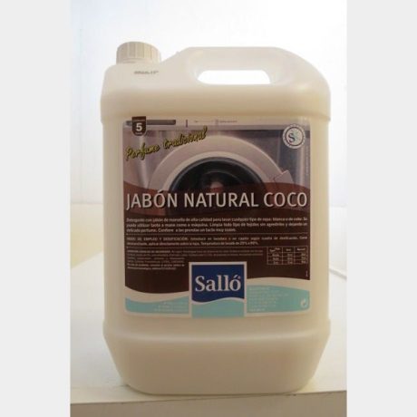 Detergente líquido ropa coco 5L jabón natural